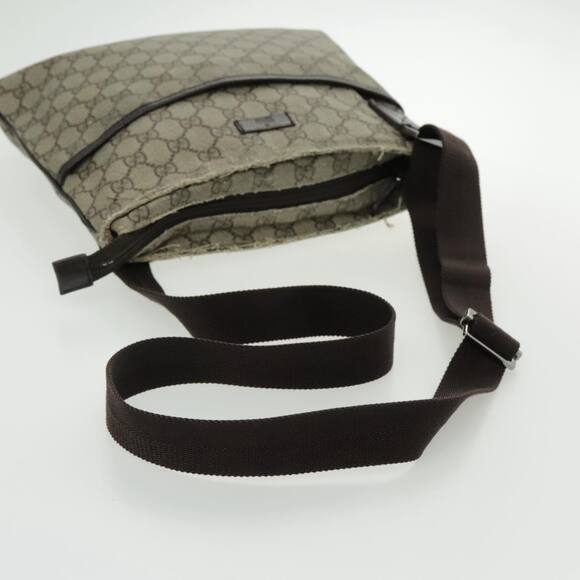 GUCCI GG Supreme Shoulder Bag Pvc Leather Beige Brown Silver - Picture 10 of 16